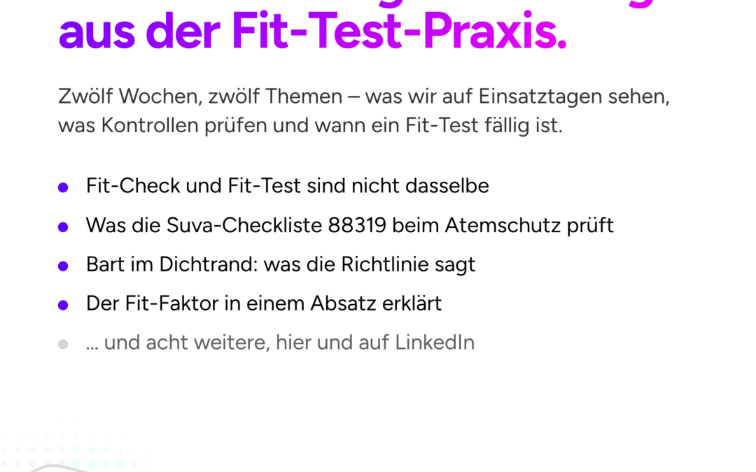 Ab 3. November: jeden Dienstag ein Beitrag aus der Fit-Test-Praxis